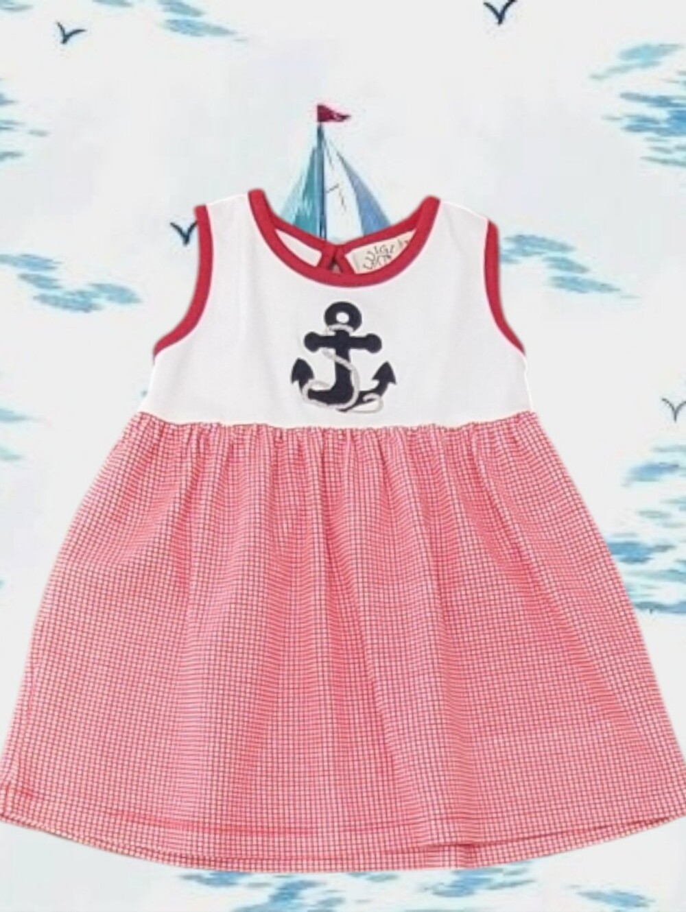 Luigi Kids Girl's Nautical Anchor Sleeveless Dress